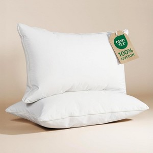 Down Alternative Bed Pillows – 100% Cotton Cover, Soft Hotel Quality Pillows for Side, Back & Stomach Sleepers - CGK Linens - 1 of 4