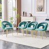 KWPZQEB Accent Puffy Bubble Chair, Velvet Ball Chain Dining Chair w/ 4 Metal Legs, Modern Armchair w/ Upholstered for Dining Room, Kitchen - 2 of 4