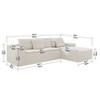 KWPZQEB 104.3" Modern Modular Sofa, Corduroy Sectional Sofa with Deep Seat & Pillows, 3 Seater L-Shape Boneless Sofa w/ Chaise for Living Room - 4 of 4
