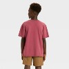 Boys' One Piece Oversized Short Sleeve Graphic T-Shirt - Burgundy - 3 of 4