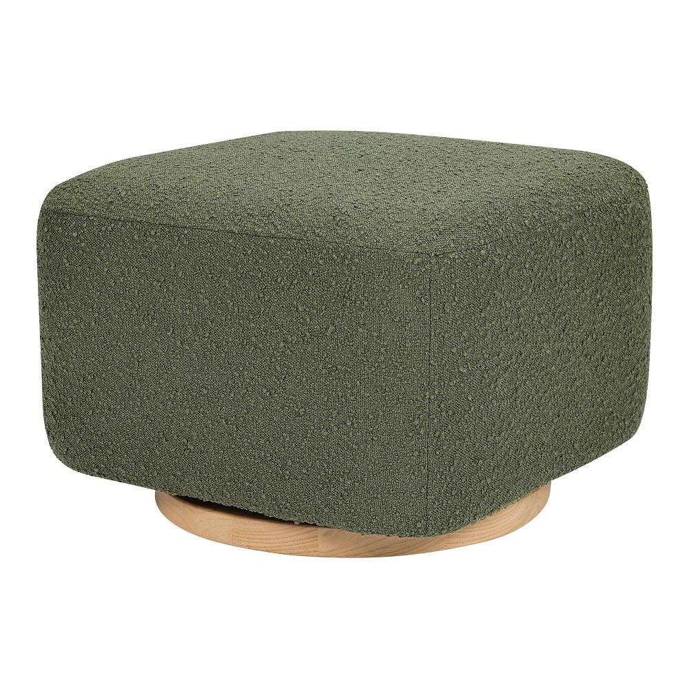 Babyletto Kiwi Gliding Ottoman - Olive Boucle/Light Wood Base
