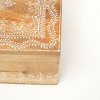 TopComfy Decorative Object White Wood Carved Box Elegant Storage Solution for Home Organization, White, 10"*10"*5" - 4 of 4