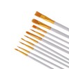 Unique Bargains Paint Brush Setfor Oil Paints Nylon Bristles with Aluminum Collar and Plastic Handle 10 Pcs - 3 of 3