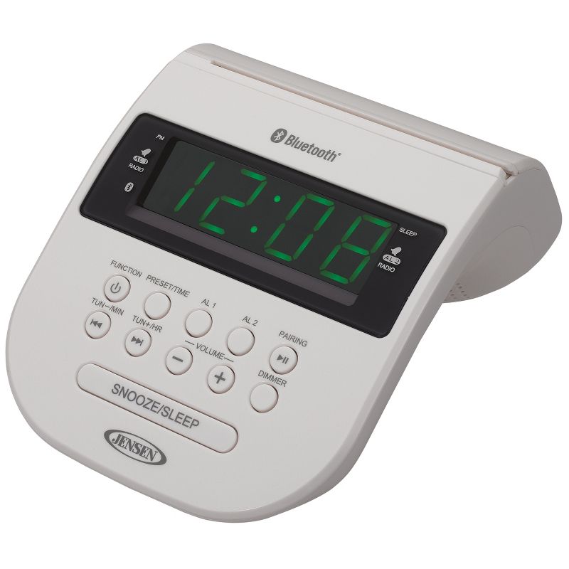 JENSEN JCR-295 Bluetooth Digital Clock Radio with Cellphone Holder, 2 of 5