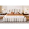 Sapphtopaz Velvet Queen Bed Frame Floor Bed with Shell-Shaped Headboard  Bedroom Furniture, No Box Spring Needed - 2 of 4