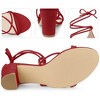 Perphy Women's Faux Suede Open Toe Lace Up Strappy Chunky Heel Sandals - 4 of 4