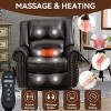 Dual Motor Power Lift Recliner Chair with Heat Massage, Genuine Leather Infinite Position Recliner with USB Ports for Elderly-3irtyhousy - 2 of 4