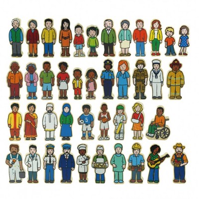 The Freckled Frog Wooden Village People  - 42 Pieces