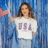 Simply Sage Market Women's USA Varsity Stars Short Sleeve Graphic Tee - 2 of 3