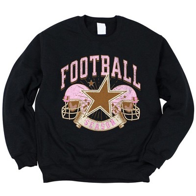 Simply Sage Market Women's Graphic Sweatshirt  Football Season Pink Helmet
