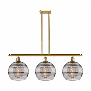 Rochester - 3 Light Stem Hung Island In Industrial Style-12.13 Inches Tall and 36.5 Inches Wide - 1 of 1
