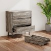KTMBDW Farmhouse 3-Drawer Nightstand, Chest of Drawers for Bedroom, Wooden Bedroom Dresser with 3 Storage Drawers for Living Room, Hallway, Gray - 4 of 4