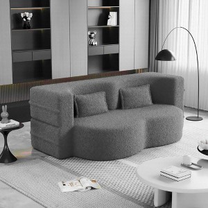 NicBex Convertible Floor Sofa with 2 Pillows Full Size Folding Mattress No Assembly Required Sleeper Sofa Bed for Living Room, Guest Bed - 1 of 4