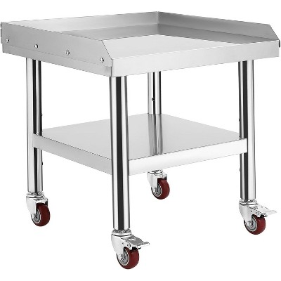 Equipment Grill Stand Table, 220 lbs Bottom Shelf | Adjustable Legs with 2" Edge Baffle | Ideal for Commercial Kitchens, Hotels, and Homes