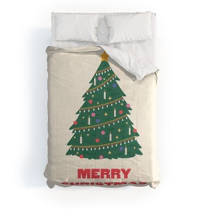 April Lane Art Merry Christmas Tree Comforter + Pillow Sham(s) - Deny Designs - 1 of 3