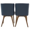 Ashcroft Furniture,Robin Dining Chair Set of 2 - Navy Blue Vegan Leather - 3 of 4