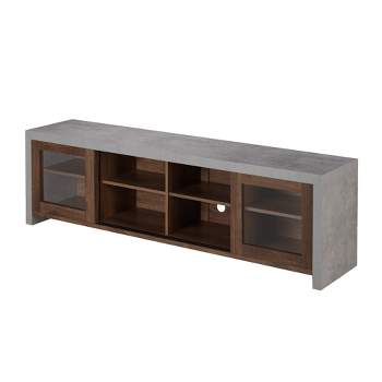 Briggin Industrial TV Stand for TVs up to 70" Walnut/Cement - HOMES: Inside + Out