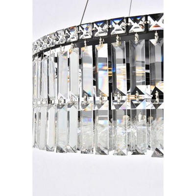 Maxime Black and Clear Crystal 12-Light Metal Chandelier