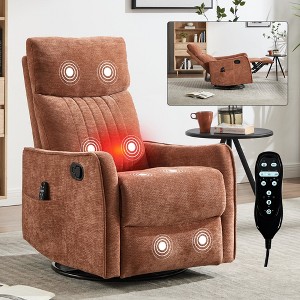 Hrinhom 26.4"W Massage Recliner Chair,Rocker and Swivel Chair - 1 of 4