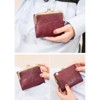 Clotth Women’s Vintage RFID Bifold Wallet - Compact Slim Design with Zipper Coin Pocket & Kiss Lock,PU Leather for Daily Use & Travel - 4 of 4