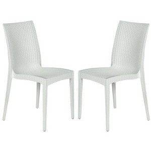 LeisureMod Mace Modern Plastic Dining Side Chair for Indoor and Outdoor, Set of 2 - 1 of 4
