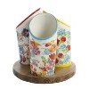 LunaLulinlk Woman Floral Medley 3-Compartment Ceramic Utensil Holder - 2 of 4