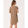 INSPIRE CHIC Women's Summer Short Sleeve Casual Crew Neck with Pockets Roll Hem Mini Dress - 4 of 4