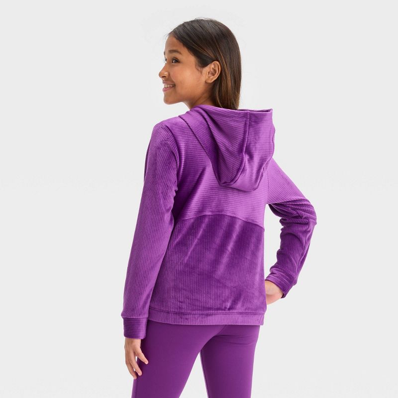 Girls&#39; Velour Hoodie - All In Motion™, 3 of 7