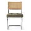 Set of 2 Kylie 20.5" Wider Flannel Upholstered Tufted Seat With Metal Chrome Legs and Woven Rattan Backrest Dining Chairs - Maison Boucle - 4 of 4
