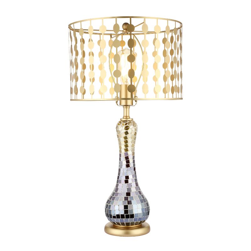 25&#34; Portia Silver and Gold Mirror Mosaic Glam Table Lamp - River of Goods, 1 of 13