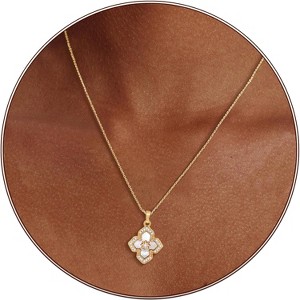 Dainty Gold Cross Necklace for Women, 14K Plated Faith Pendant Choker Hypoallergenic - 1 of 4