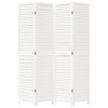 vidaXL Room Divider 4 Panels White Solid Paulownia Wood - 4 of 4