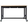 Standing Desk Industrial with Rubberwood Top and Drawers for Garage or Home Office 60in Wide-3irtyhousy - 2 of 4