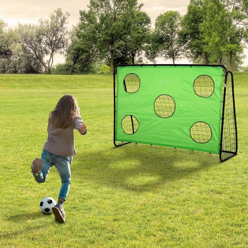 Soozier 8 x 3ft Soccer Goal Target Goal 2 in 1 Design Indoor Outdoor Backyard with All Weather Polyester Net Best Gift, 2 of 9