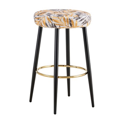 NicBex Set of 2 Bar Stools for Kitchen Island,Counter Bar Stools with Golden Footrest,Bar Chairs for Dining Rooms,Kitchens