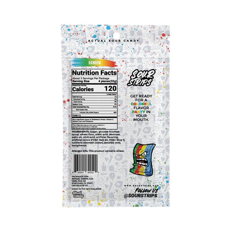 Sour Strips Rainbow Candy - 3.4oz, 2 of 11