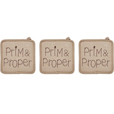Connell Prim & Proper Pot Holder Set of 3 8x8