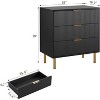 COZONY Modern 3 Drawer Dresser for Bedroom, Green with Gold Handles, Storage Organizer for Living Room, Hallway, Entryway - 2 of 4