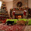 Fluffy Plush Cat Tunnel Bed Christmas Tree Skirt Lime Green Cat Donut Tunnel Under Tree Home Decor - 3 of 4