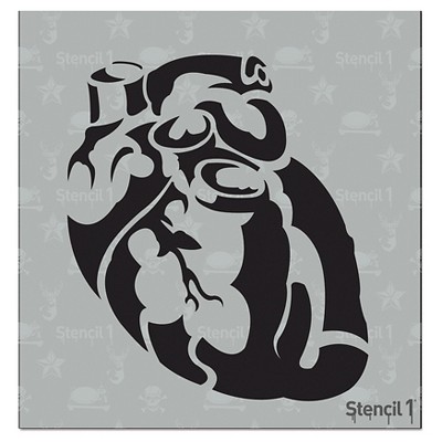 Stencil1 Anatomical Heart - Stencil 5.75" x 6"