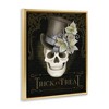 Stupell Industries Trick Or Treat Skeleton Skull Floating Frame Canvas Art - 2 of 4