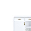 54" Paxley Kitchen and Dining Cabinet White High Gloss Finish - Acme Furniture: Wood Composite, 6 Shelves, 3 Drawers, No Tools Assembly - 2 of 4