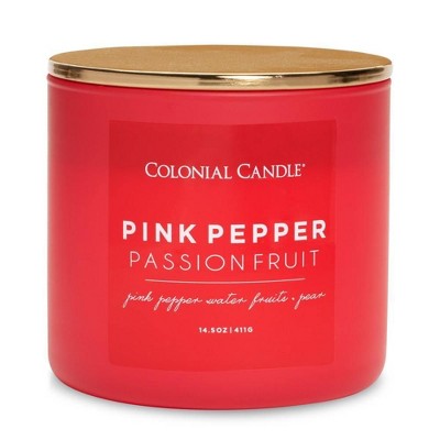 3-Wick 14.5oz Jar Candle Pop of Color Collection Pink Pepper Passionfruit - Colonial Candle