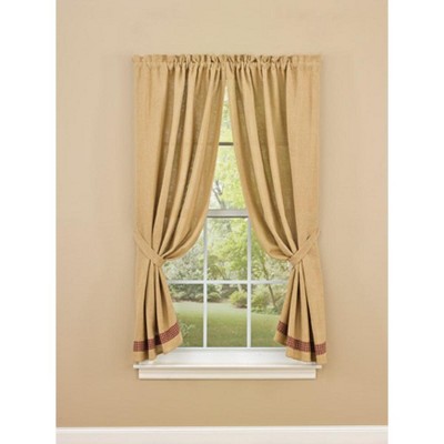 Park Designs Burlap & Check Unlined Panel Pairs 63"L