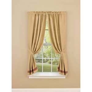 Park Designs Burlap & Check Unlined Panel Pairs 63"L - 1 of 3