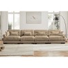 Large Straight Sectional Sofa,Modern Velvet Sectional Sofa With Waist Pillows And Throw Pillows,Comfortable Sofa For Living Room-Cuddlewood - 2 of 4