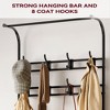 Hall Tree Shoe Bench, 4-in-1 Entryway Storage Bench with 8 Sturdy Hooks, Freestanding Coat Rack for Small Spaces, Apartments, Retro Gray - 4 of 4