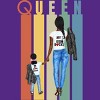 Women's Design By Humans Mother's Day Black Mom Queen Retro Stripes By duron4 Racerback Tank Top - 2 of 2