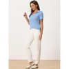 Allegra K Women's V-Neck Short Sleeve Cable Knit Crop Top Pullover Sweater Top - 3 of 4