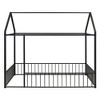 Full-Size Metal Bed Frame Designed as a House with Surrounding Fence - 3 of 4